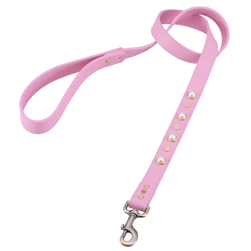 pink leather leash